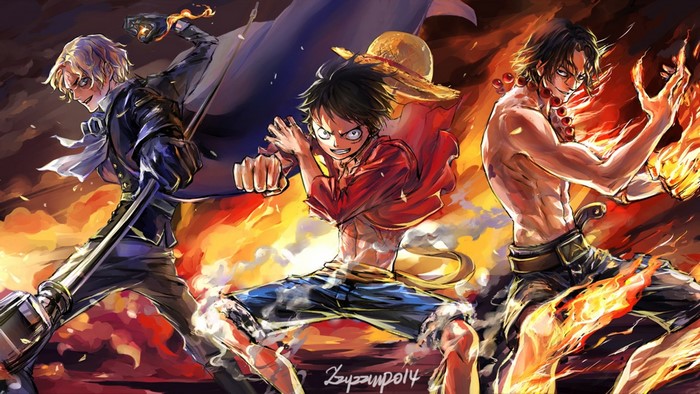 Sabo, Luffy, and Ace from One Piece