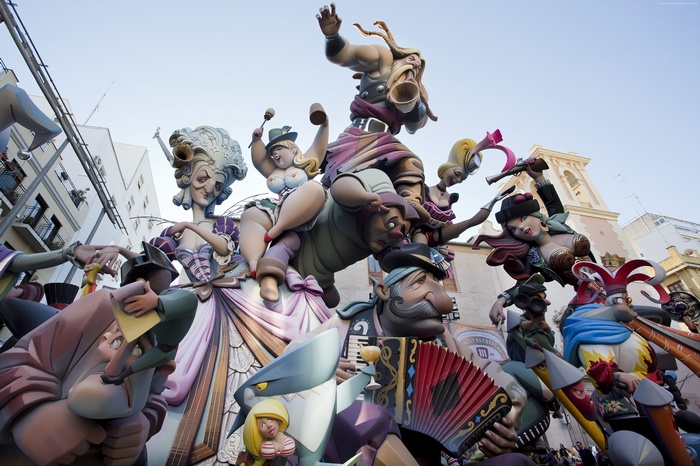 Las Fallas giant puppets in Valencia, Spain