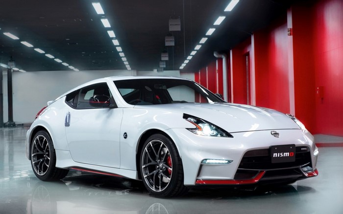 White Nissan 370Z Nismo sports car