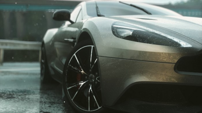 Aston Martin Vanquish in the rain