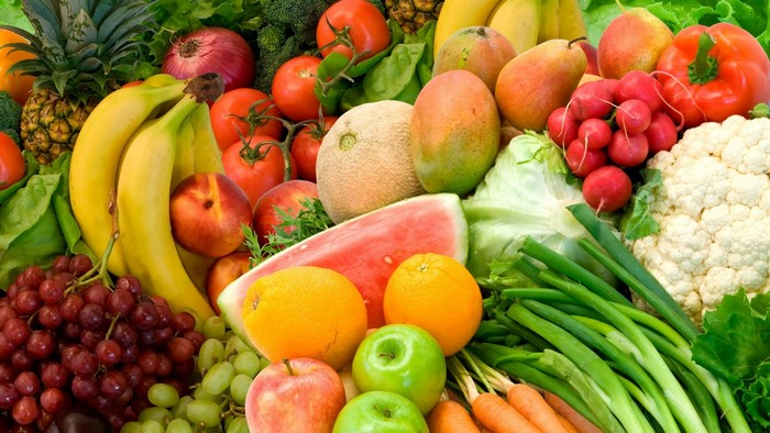 A vibrant assortment of fresh fruits and vegetables