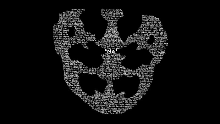 Rorschach from Watchmen typographic portrait