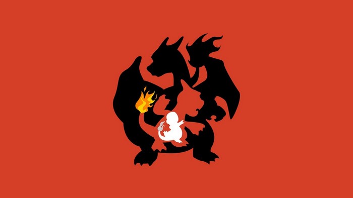 Charizard evolution line silhouette illustration