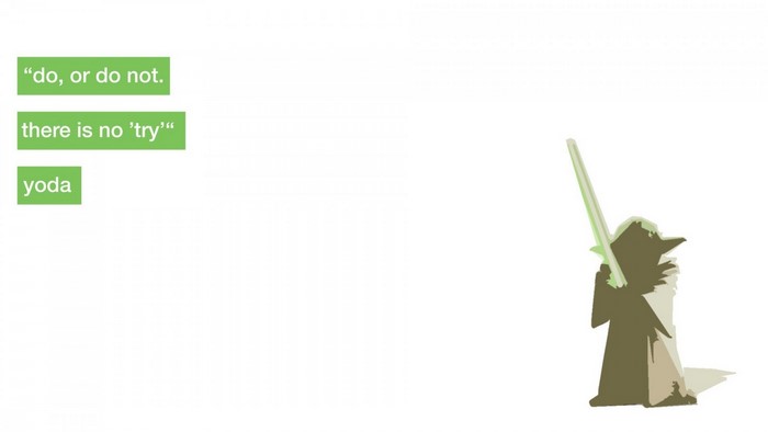 Yoda from Star Wars with quote