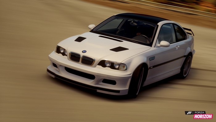White BMW M3 Coupe on Forza Horizon Track