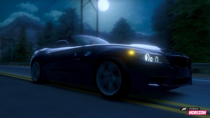 BMW Z4 Roadster in Forza Horizon at Night