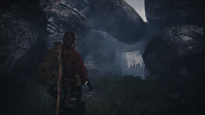 Leon S. Kennedy from Resident Evil 2 in a cave