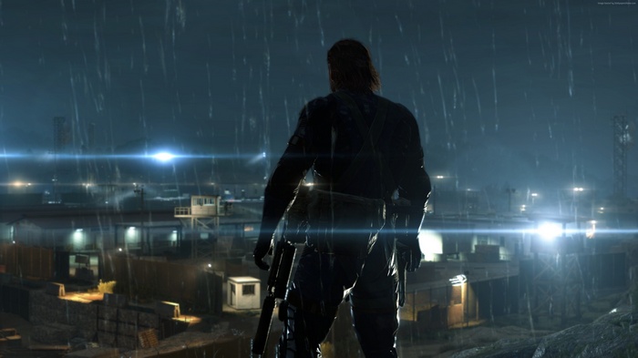 Snake from Metal Gear Solid V: The Phantom Pain in the rain