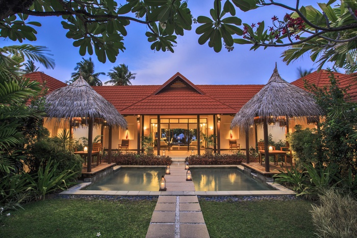 Kurumba Maldives Resort with Pools and Thatched Gazebos