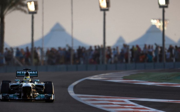 Formula 1 car on a race track with spectators