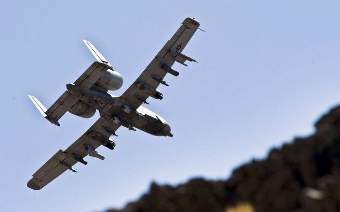 Fairchild Republic A-10 Thunderbolt II military aircraft in flight