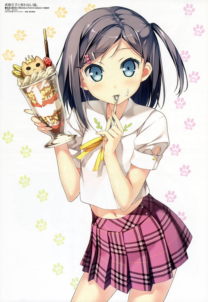 Tsutsukakushi Tsukiko from Hentai Ouji to Warawanai Neko eating a parfait