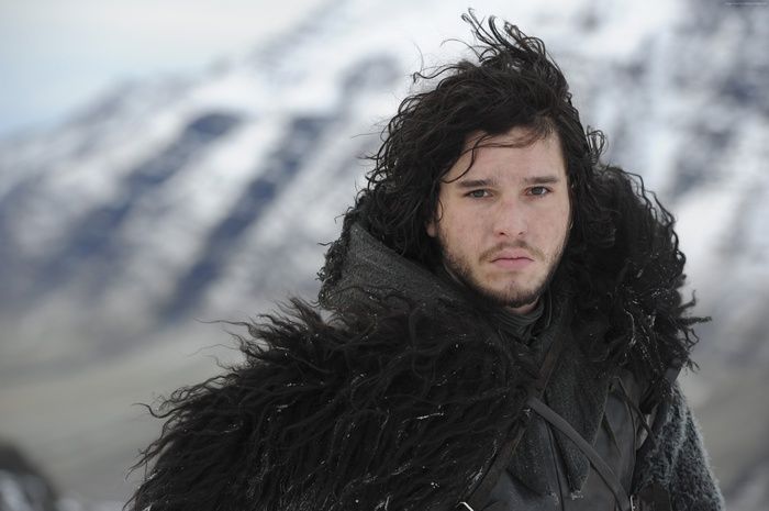 Jon Snow from Game of Thrones in a snowy landscape