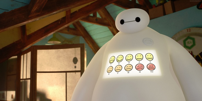 Baymax from Big Hero 6 with emotion chart