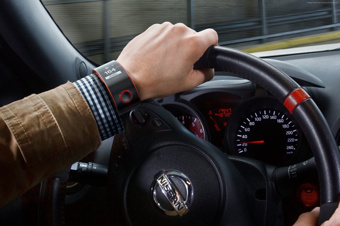 Driver wearing Nissan Nismo Watch in car