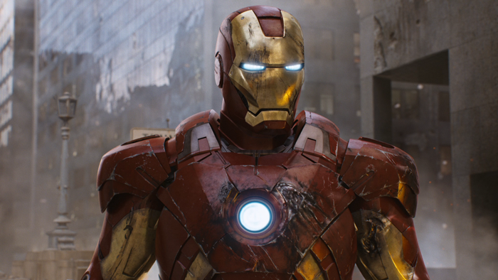 Iron Man in Battle-Worn Armour from Marvel Comics