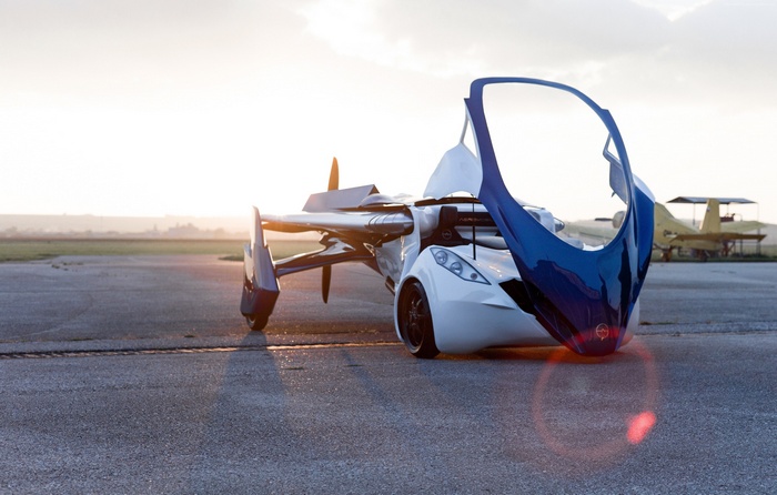 AeroMobil 3.0 flying car prototype on a runway