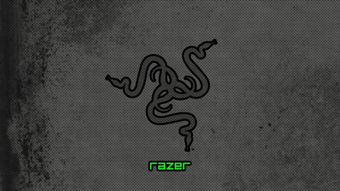 Razer logo and text on a textured background