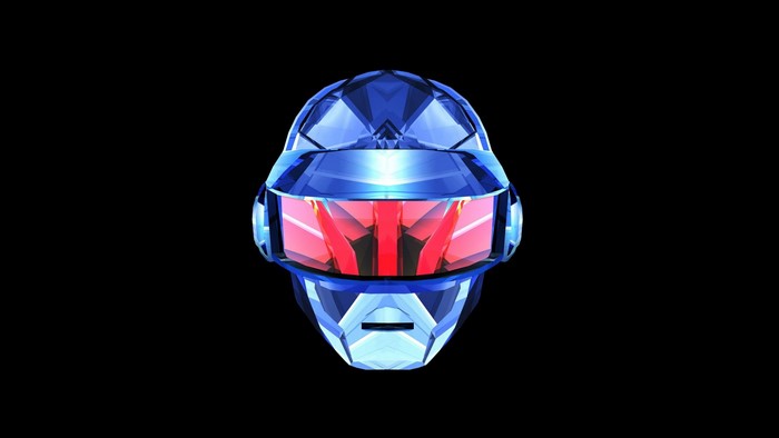 Daft Punk helmet made of blue crystal