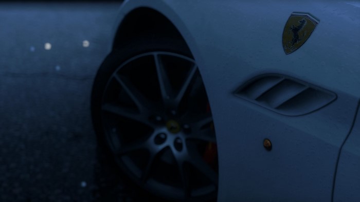 Ferrari sports car wheel and emblem