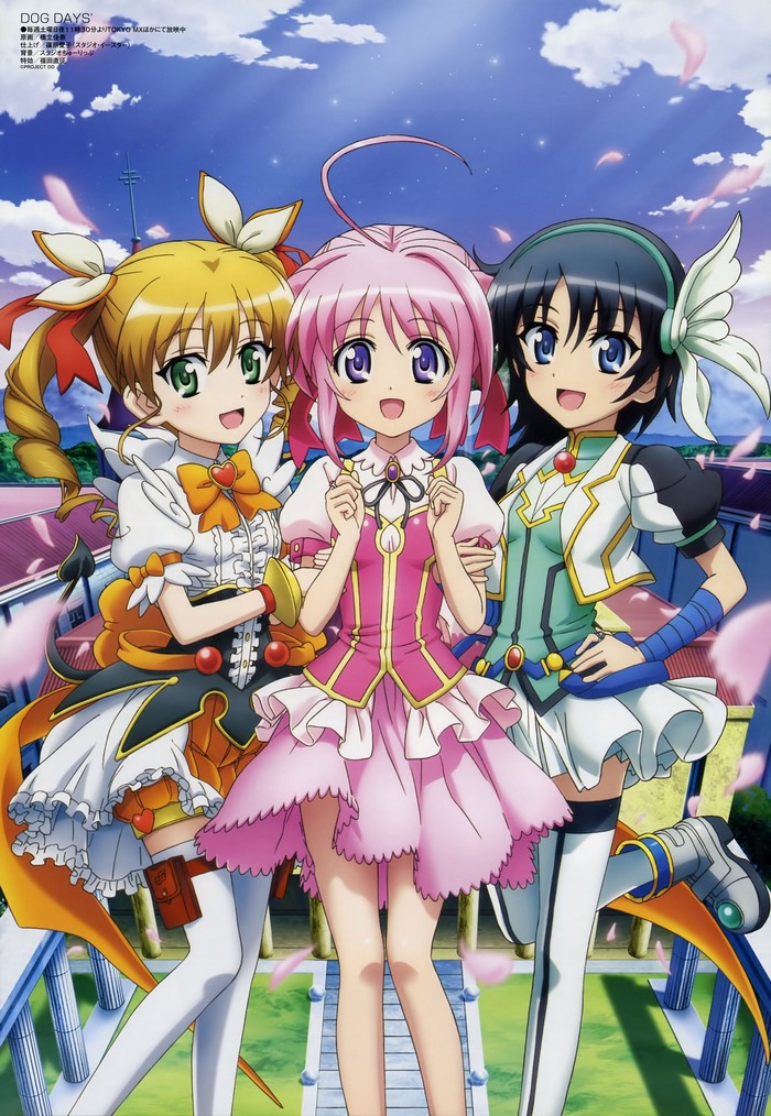Millhiore F Biscotti, Rebecca Anderson, and Nanami Takatsuki from Dog Days