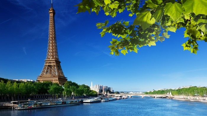 Eiffel Tower and Seine River in Paris