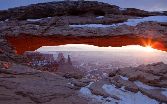 Mesa Arch at Canyonlands National Park during sunrise