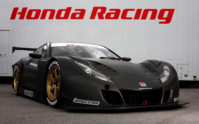 Black Honda NSX GT Super GT race car with Honda Racing livery