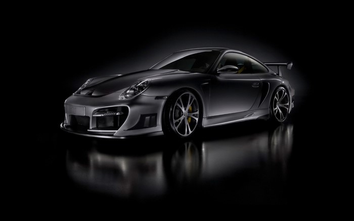 Porsche 911 GT2 sports car with custom rims