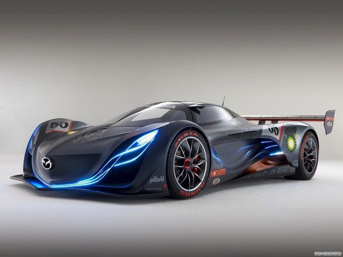 Mazda Furai concept race car with blue accents