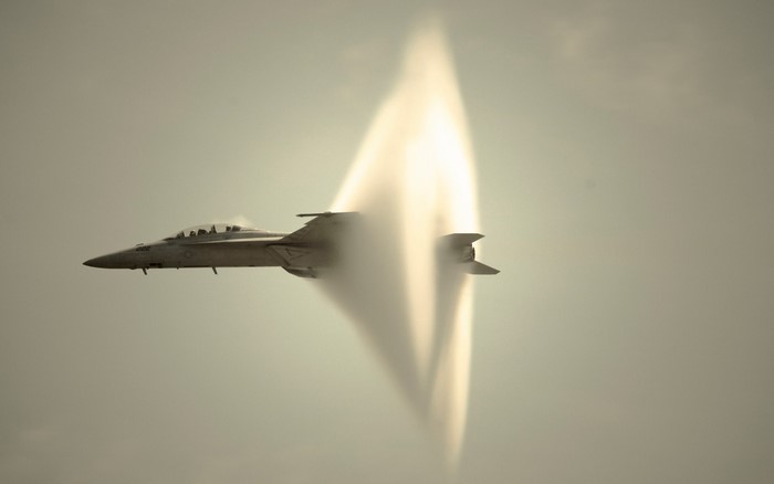 F/A-18 Hornet breaking the sound barrier