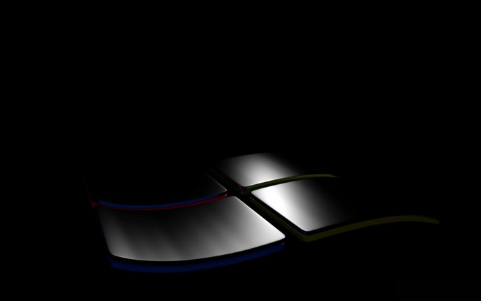 Windows logo with colored edges on black background