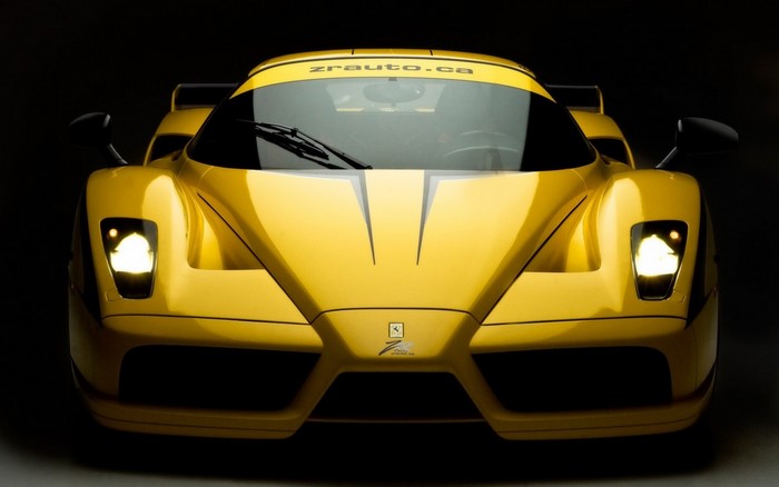 Yellow Ferrari Enzo sports car