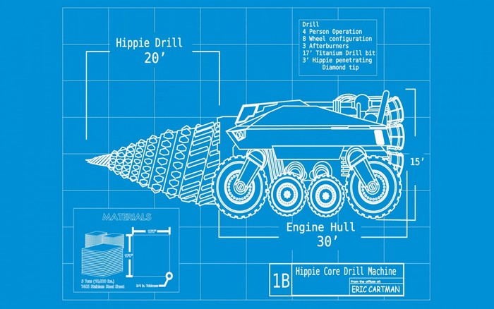 Hippie Core Drill Machine blueprint from South Park