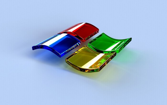 Microsoft Windows logo made of glass