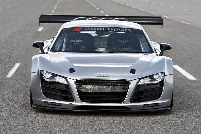 Audi R8 LMS GT3 race car on a track