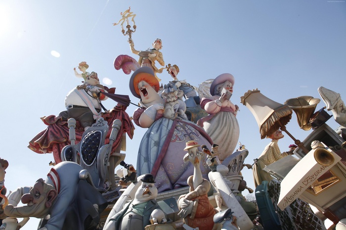 Las Fallas giant puppets in Spain