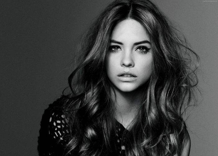 Barbara Palvin black and white portrait