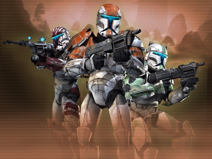 Star Wars Republic Commandos holding weapons