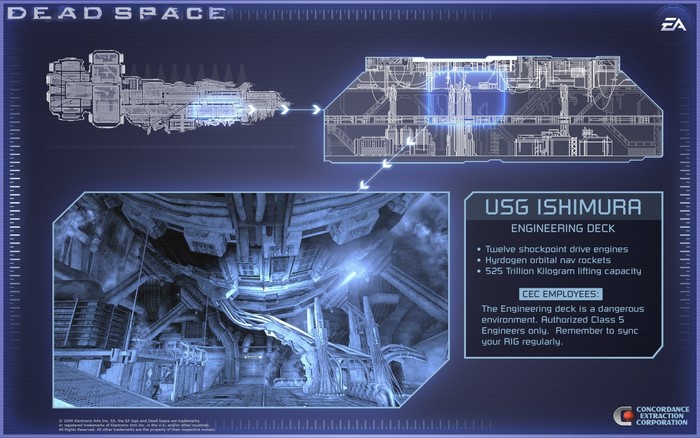 Dead Space USG Ishimura Engineering Deck Blueprint