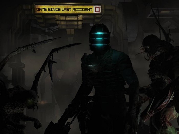 Isaac Clarke and Necromorphs in Dead Space