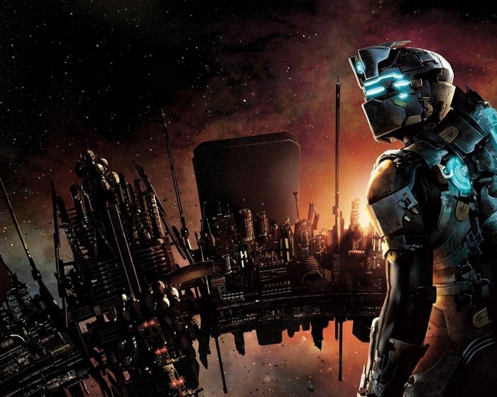 Isaac Clarke from Dead Space 2 in space