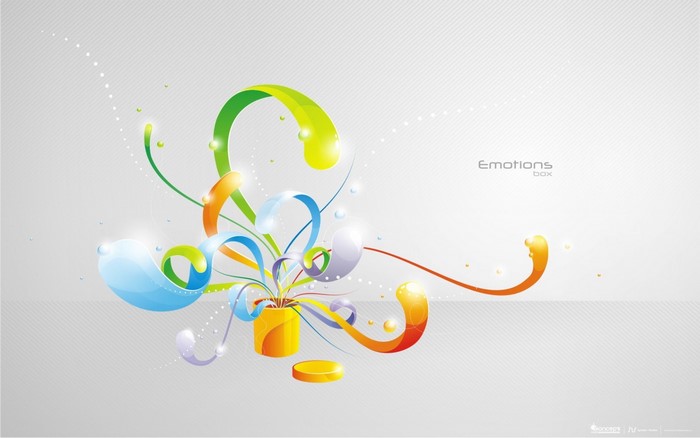 Abstract colorful shapes with text "Emotions Box"