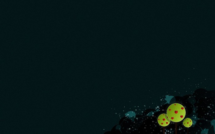 Abstract dark background with glowing trees