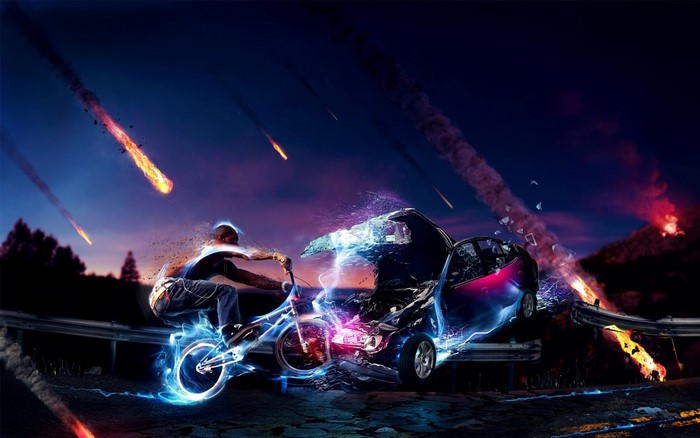 Man on bicycle crashes into car during meteor shower