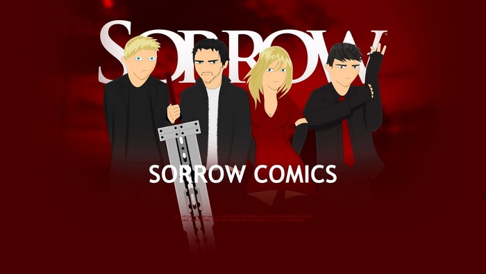 Sorrow Comics characters with Buster Sword