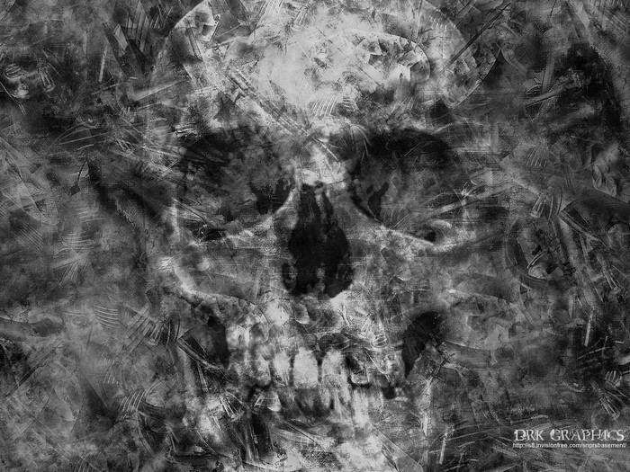 Monochrome abstract skull texture with grunge elements