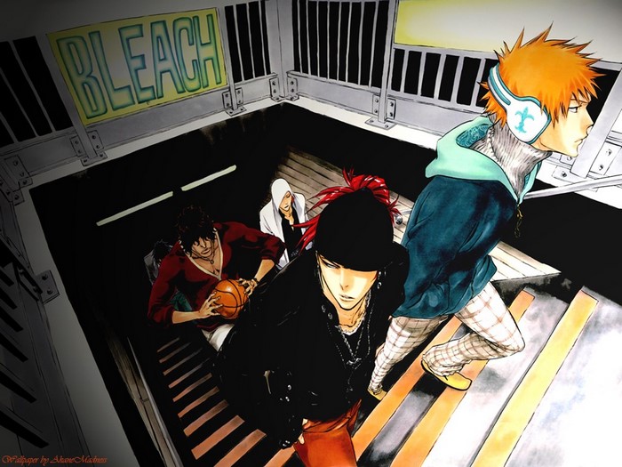 Bleach characters on stairs