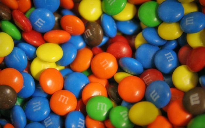Close-up of colorful M&M's candies