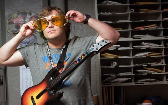 Jack Black with a guitar